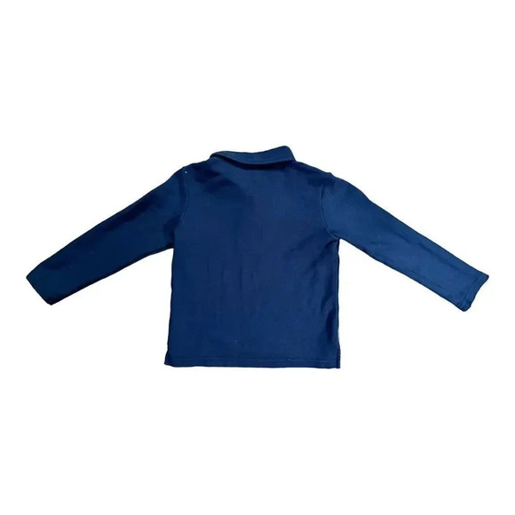 Janie & Jack | Navy Long Sleeve Polo (5) 💙 - Picture 3 of 4